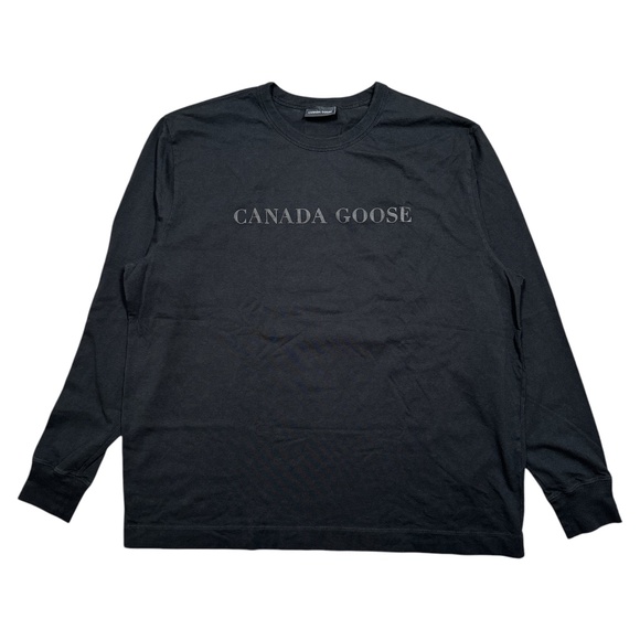 Canada Goose Gladstone Staff Uniform Black Cotton Crewneck L/S T Shirt Mens 2XL - Picture 1 of 12